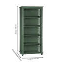 Ver imagem 4 de Estante para Livros de Madeira 4 Prateleiras Pés Torneados Sevilha - Verde Kalle Laca