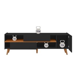 Rack Purus para Tv até "65 3 Portas - Colibri - Preto Fosco / Freijo - 2