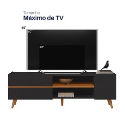 Rack Purus para Tv até "65 3 Portas - Colibri - Preto Fosco / Freijo - 10