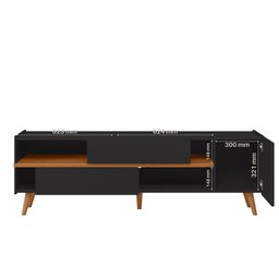 Rack Purus para Tv até "65 3 Portas - Colibri - Preto Fosco / Freijo - 9