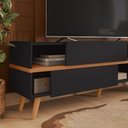 Ver imagem 7 de Rack Purus para Tv até "65 3 Portas - Colibri - Preto Fosco / Freijo