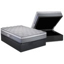 Ver imagem 1 de Cama Box Baú Casal: Colchão Molas Ensacadas Luckspuma New Maxi + Base Crc Suede Gray (138x188)