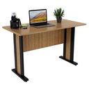 Ver imagem 7 de Mesa Escrivaninha 117 Cm Gaveteiro Pasta Suspensa com Chave Amendoa Preto Tecno Mobili