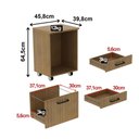 Ver imagem 4 de Mesa Escrivaninha 117 Cm Gaveteiro Pasta Suspensa com Chave Amendoa Preto Tecno Mobili