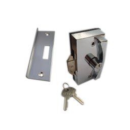 Fechadura 3530 bico de papagaio para porta de correr + contra fechadura 3230 v/a - Cromado - 1
