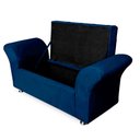 Ver imagem 4 de Kit Cabeceira Geovana + Calçadeira Baú Veneza Casal 140cm Suede - Renascer Decor:Azul Marinho