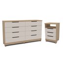 Ver imagem 1 de Conjunto Mesa de Cabeceira 45cm e Cômoda 8 Gavetas 160cm Barcelona Politorno Móveis