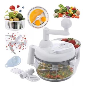 Cortador Triturador Moedor Processador e Picotador Manual de Alimentos com Separador de Ovos e Secad