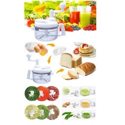 Cortador Triturador Moedor Processador e Picotador Manual de Alimentos com Separador de Ovos e Secad - 5