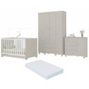 Ver imagem 2 de Quarto de Bebê Completo com Berço Americano 3 em 1 Colchão Incluso Dengo Multimóveis MP4600 -