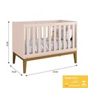 Ver imagem 3 de Jogo de Quarto Infantil Guarda Roupa 2 Portas e Berço Classic Rosa Fosco com Pés Amadeirado Reller