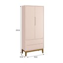 Ver imagem 5 de Jogo de Quarto Infantil Guarda Roupa 2 Portas e Berço Classic Rosa Fosco com Pés Amadeirado Reller
