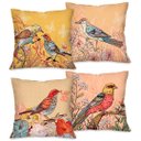 Ver imagem 1 de Kit com 4 Capas para Almofadas Decorativas Passarinhos