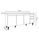 Ver imagem 3 de Balcão de Cozinha com Tampo Apex Mdp/bp Branco G96 - Gran Belo