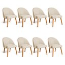 Ver imagem 1 de Kit 08 Cadeiras Poltrona de Jantar Luna Suede Pés Palito Castanho - Pallazio