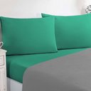 Ver imagem 3 de Jogo de Cama Malha Lençol 100% Algodão Gran Moratta 4 Peças King - Cinza-verde Jade