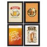 Quadros de Cerveja Beers Moldura Preta 33x43cm 4un - 1