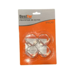 Protetor Quina Móveis Canto Mesa Ponta Silicone Bebê 4 Peças - 3