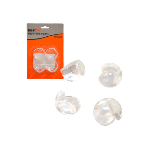 Protetor Quina Móveis Canto Mesa Ponta Silicone Bebê 4 Peças