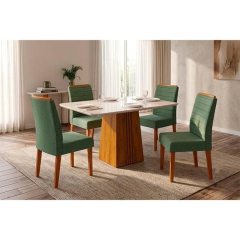 Mesa Sala Jantar Italia + 4 Cad Ondina Mate DJ Móveis