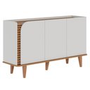 Ver imagem 1 de Balcão Aparador Buffet 3 Portas 136cm Madrid C05 Off White Matte/freijó - Mpozenato