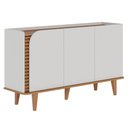 Ver imagem 2 de Balcão Aparador Buffet 3 Portas 136cm Madrid C05 Off White Matte/freijó - Mpozenato