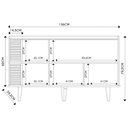 Ver imagem 4 de Balcão Aparador Buffet 3 Portas 136cm Madrid C05 Off White Matte/freijó - Mpozenato