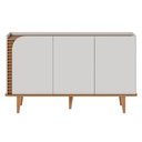 Ver mais imagens de Balcão Aparador Buffet 3 Portas 136cm Madrid C05 Off White Matte/freijó - Mpozenato