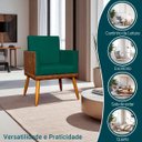 Ver imagem 3 de Poltrona Decorativa para Sala Recepção Escritório Consultório Lis Corino Peroba e Suede