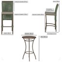 Ver imagem 2 de Mesa Bistrô e 4 Banquetas Roma Marrom Corda Náutica Estofado 8 Trama Original