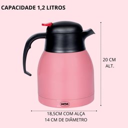 Bule Inox com Gatilho 1,2l Trendy Café Chá Água Tererê - 3