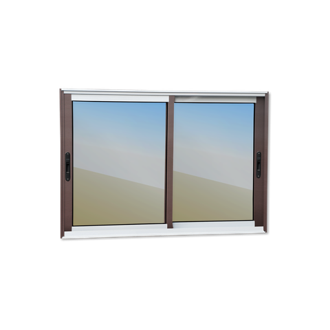 Janela Alumínio Elite 2 Folhas Moveis 100 x 200 V.Reflex Mix Corten Brimak