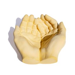 Porta Objetos Mãos 16x15cm Artesanal em Resina Mineral - Amarelo - 3
