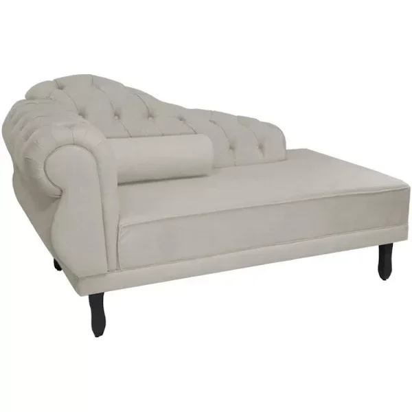 Ver imagem 1 de Sofá Chesterfield Elisabeth Divã 1,60m- Veludo Bege / decoração, sala, consultório, psicólogo