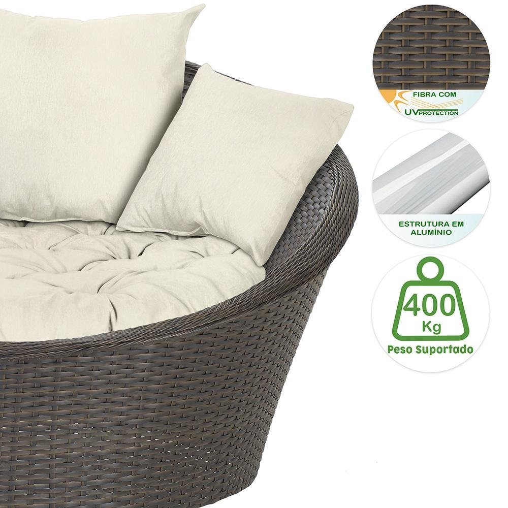 Chaise Area Jardim Aluminio Varanda Sacada Piscina Livia Fibra Sintetica Pedra Ferro - A34 - 3
