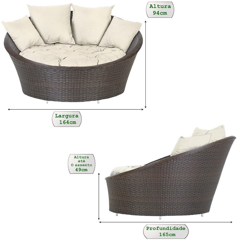 Chaise Area Jardim Aluminio Varanda Sacada Piscina Livia Fibra Sintetica Pedra Ferro - A34 - 2