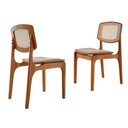 Ver imagem 3 de Conjunto Mesa Malta 160cm 6 Cadeiras Malta Premium Moderna Linho Palha Off White Imbuia