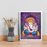Quadro Decorativo Indiano Ganesha 45x34cm - com Vidro:madeira Preta - 1