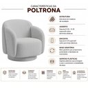 Ver imagem 3 de Kit 2 Poltronas Avany Giratória Bouclé Cinza Claro Nexta Casa