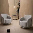 Ver imagem 2 de Kit 2 Poltronas Avany Giratória Bouclé Cinza Claro Nexta Casa