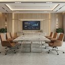 Ver imagem 2 de Cadeira Office Diretor com Revestimento em Couro/Tecido e Base Aço Cromado Relex Valencia