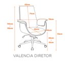 Ver imagem 3 de Cadeira Office Diretor com Revestimento em Couro/Tecido e Base Aço Cromado Relex Valencia