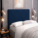 Ver imagem 2 de Cabeceira Cama Box Casal King Size Mel 195cm com Frame Veludo Azul Marinho - Desk Design