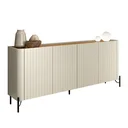 Ver imagem 2 de Buffet Mdf com Gaveta e Porta Brise L180 X A81,5cm Louro/luna/preto F831b
