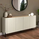 Ver imagem 1 de Buffet Mdf com Gaveta e Porta Brise L180 X A81,5cm Louro/luna/preto F831b