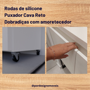 Ver imagem 3 de Sapateira Compacta para Hall de Entrada 2 Portas Branca  Amaneirado 10 Pares