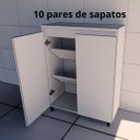 Ver imagem 5 de Sapateira Compacta para Hall de Entrada 2 Portas Branca  Amaneirado 10 Pares