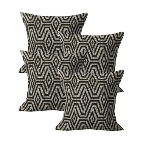 Kit 4 Capa Almofada 45x45 Luxo Decorativa Sofá Sala Marrom