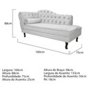 Ver imagem 4 de Kit Diva Recamier Juliana 160cm Lado Direito e 02 Poltronas Classic Suede Branco - Amarena Móveis
