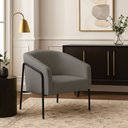 Ver imagem 1 de Poltrona Sala Industrial Alta Preto Stella Suede D03 - D’Rossi